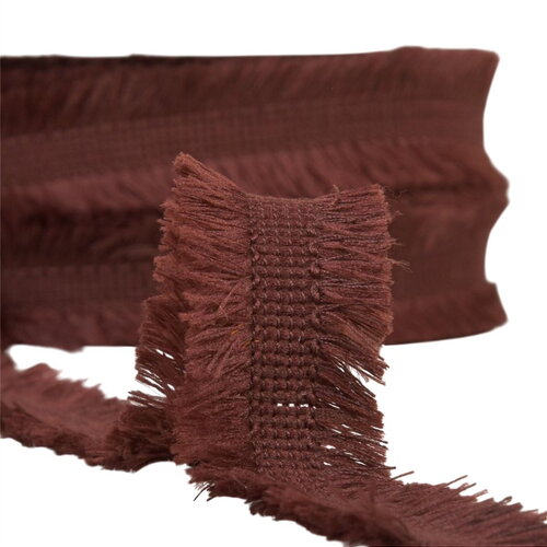 Bobine 25m double frange 29mm marron foncé