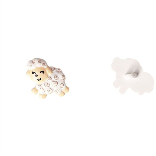 Lot de 6 boutons culot mouton blanc 18mm x 21mm