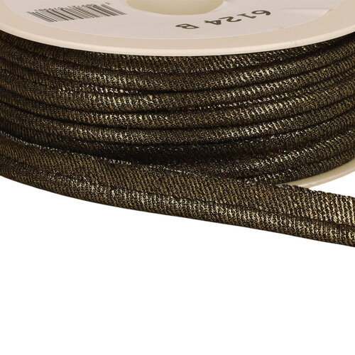 Bobine 20m passepoil dépassant jean metallisé 12mm noir/argent