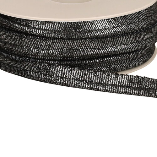 Bobine 20m passepoil dépassant jean metallisé 12mm noir