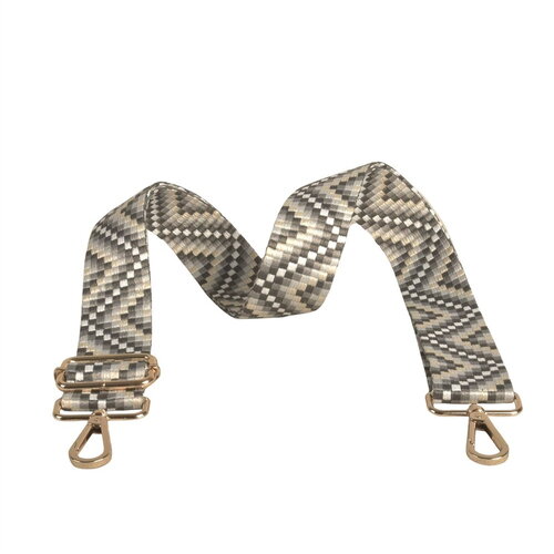 Bandoulière zig zag 4x135cm gris cendre