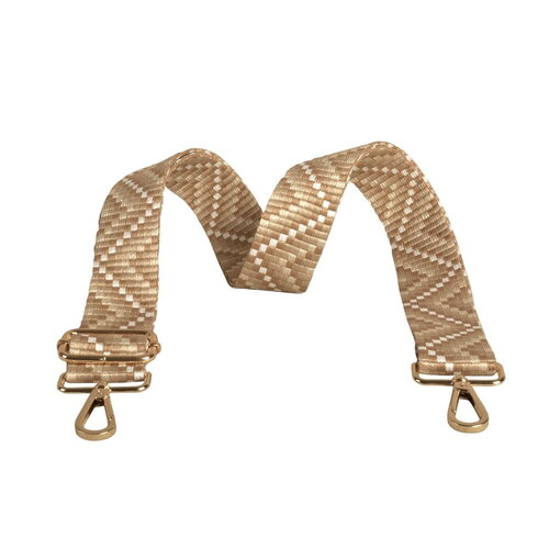 Bandoulière zig zag 4x135cm beige pierre