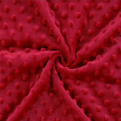 Tissu minky 250g/m2 rouge cerise au mètre