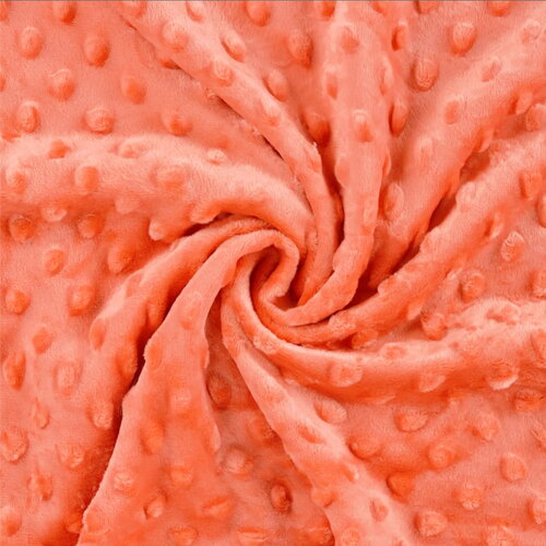 Tissu minky 250g/m2 orange abricot au mètre