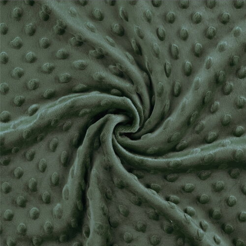 Tissu minky 250g/m2 vert kaki au mètre