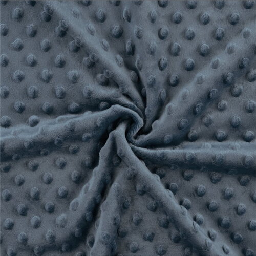 Tissu minky 250g/m2 bleu jean au mètre