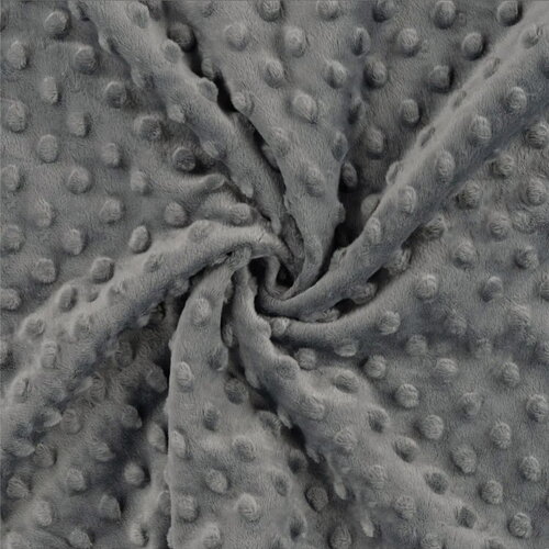 Tissu minky 250g/m2 gris anthracite au mètre