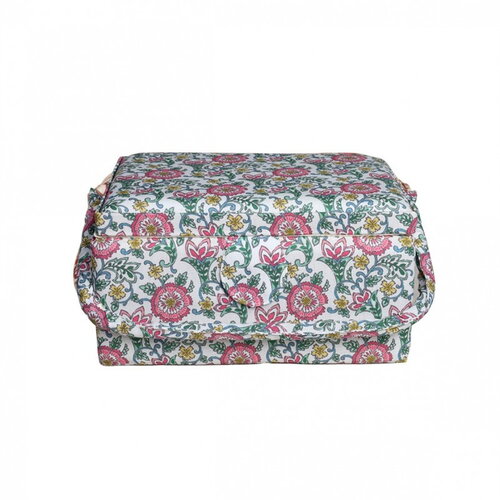 Boîte couture 24,5x18x13cm fleur rose