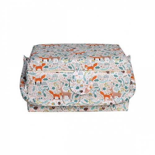 Boîte couture 19,5x13x11cm renard et biche