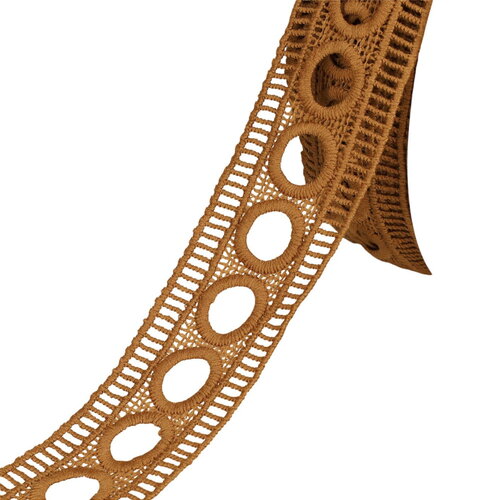 Guipure passe rubans 45mm beige au mètre