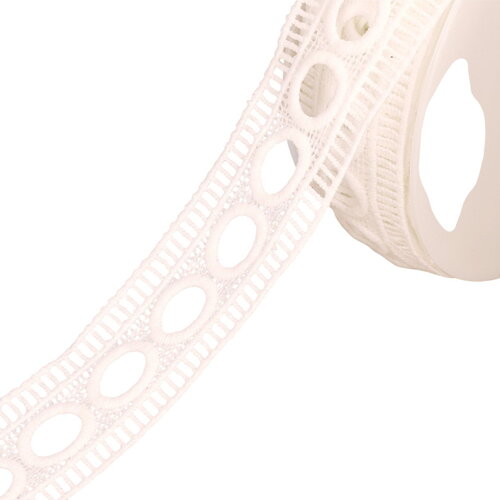Guipure passe rubans 45mm blanc au mètre