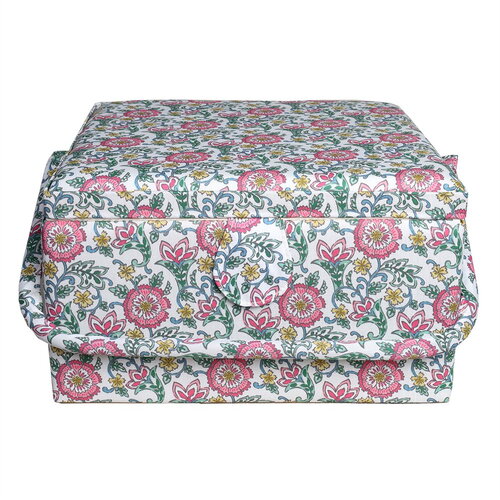 Boîte à couture 26,5cm x 26,5cm x 16cm fleur rose