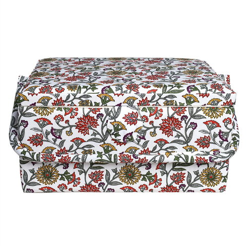 Boîte à couture 30,5cm x 23cm x 16cm fleur vert