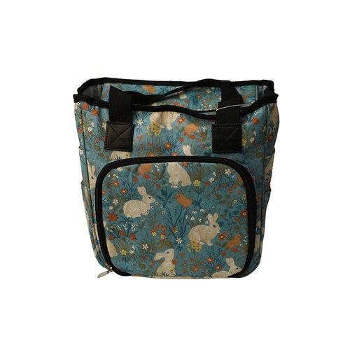 Sac tricot 23x26x14cm lapins fleurs des champs