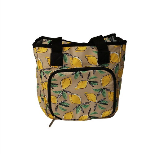 Sac tricot 23x26x14cm citrons jaunes