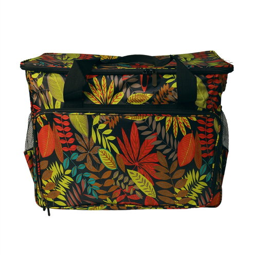 Sac pour machine à coudre/surjeteuse 40x24x35cm feuilles rouge jungle