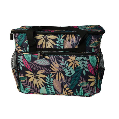 Sac pour machine à coudre/surjeteuse 40x24x35cm feuilles vertes jungle