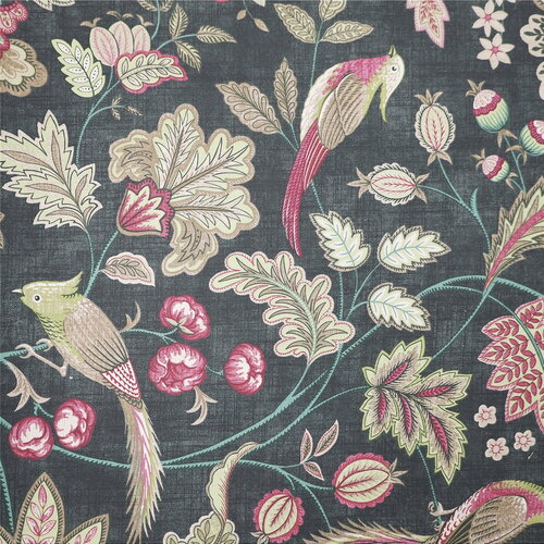 Tissu elisabeth imprimé floral vert 150cm au mètre