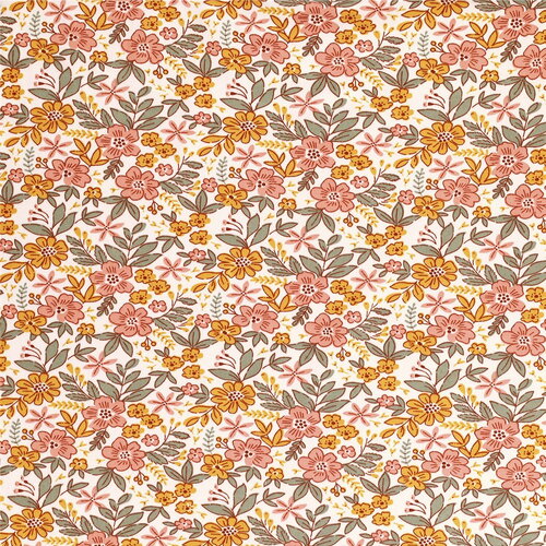 Tissu jersey gratté imprimé fleurs 160cm au mètre