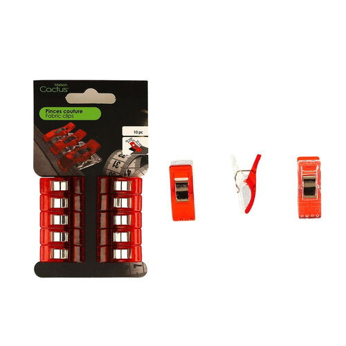 Lot de 10 pinces patchwork et couture 25mm rouge