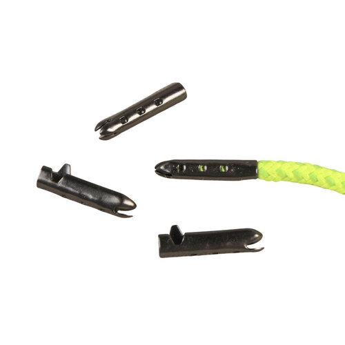 Lot de 10 embouts de lacets gris foncé en laiton