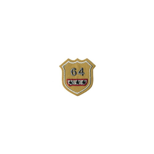 Lot de 3 écussons thermocollants badge 64 beige 3x4cm