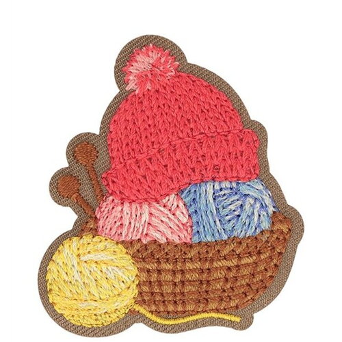 Ecusson couture pelotes rouges 41*46mm