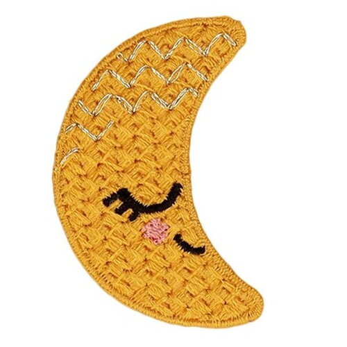 Ecusson crochet lune jaune 26*40mm