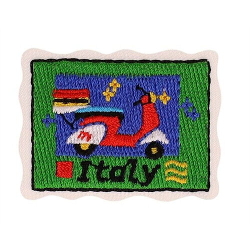 Ecusson carte postale pays italie 42*32mm