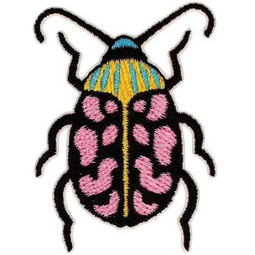 Ecusson insectes scarabée rose 30*40mm