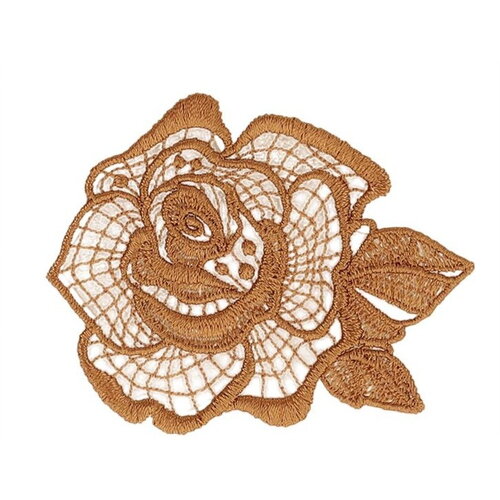 Lot de 3 écussons fleur dentelle beige 51x48mm