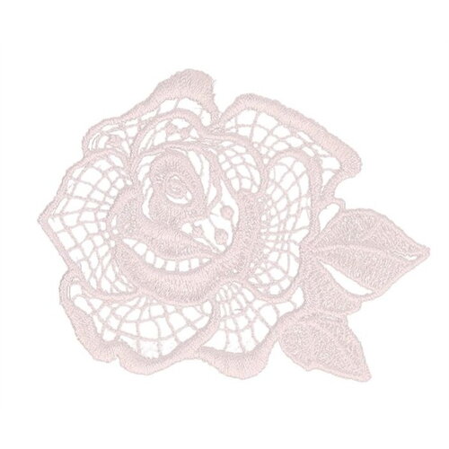 Lot de 3 écussons fleur dentelle blanc 51x48mm