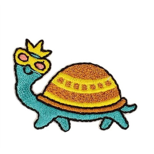 Lot de 3 écussons monde marin tortue 40x29mm