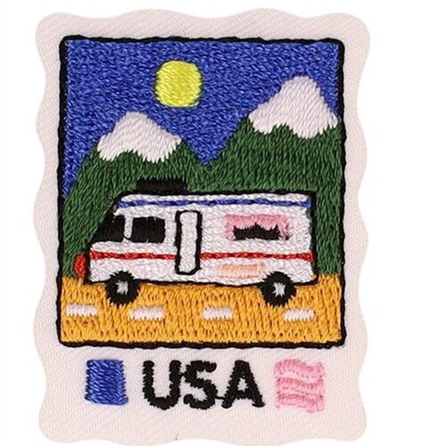 Lot de 3 écussons carte postale pays usa 32x42mm