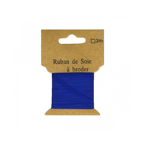 Ruban de soie à broder 4mm de 3 mètres cassis
