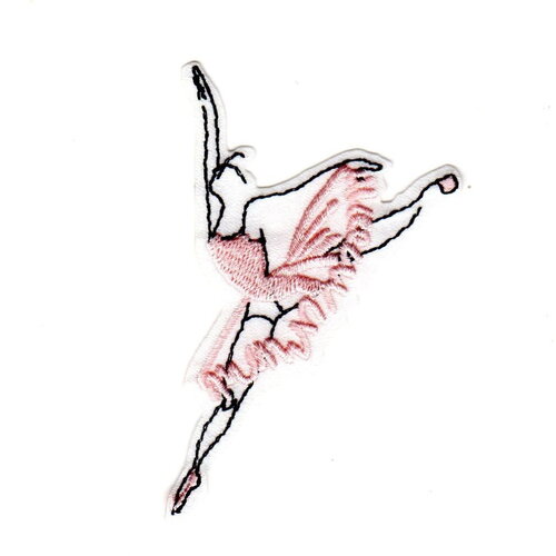 Lot de 3 écussons thermocollants danseuse en hauteur 4,5x7 cm