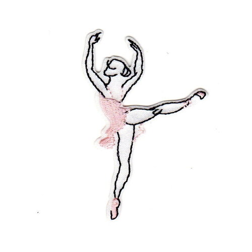 Ecusson thermocollant danseuse sur la pointe 4x6,5 cm