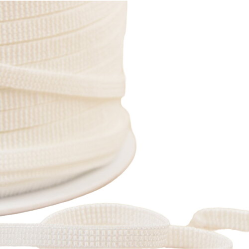 Bobine 50 mètres élastique plat blanc 6mm made in france sans latex (latex free) hypoallergénique oeko tex