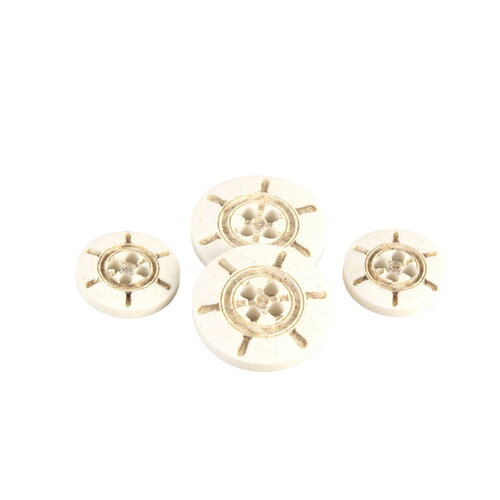 Lot de 6 boutons gouvernail ivoire