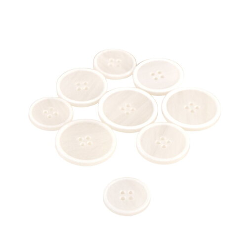 Lot de 3 boutons bio résine 4 trous blanc