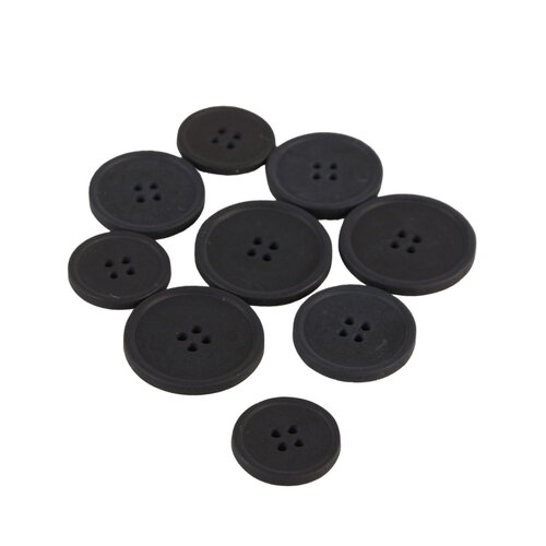 Bouton bio résine 4 trous noir