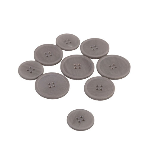Bouton bio résine 4 trous gris foncé