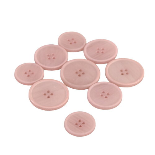 Bouton bio résine 4 trous rose laurier