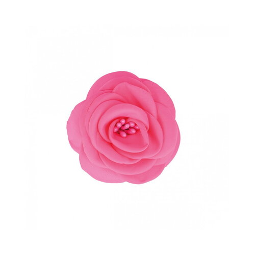 Broche fleur pistils fuchsia 8cm