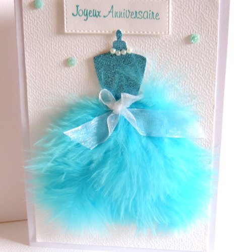 Carte anniversaire femme faite main.