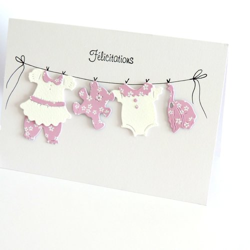 Carte félicitations naissance fille