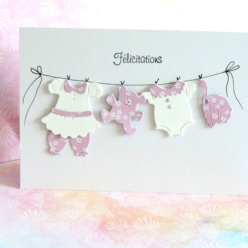 Carte félicitations naissance fille