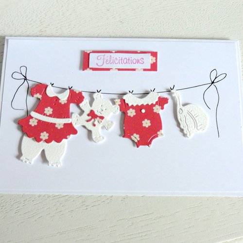 Carte félicitations naissance fille