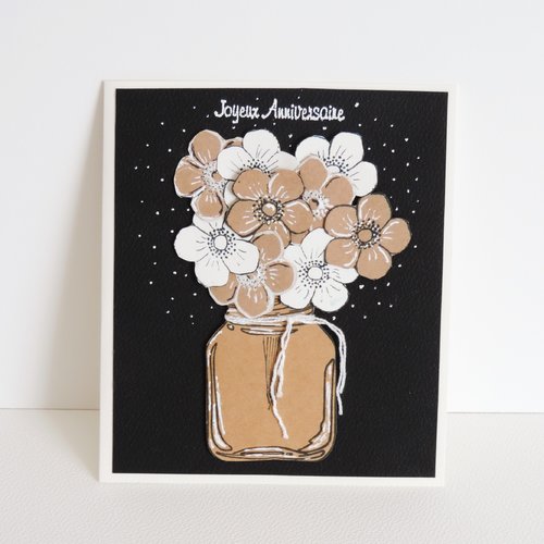 Carte d'anniversaire bouquet de fleurs