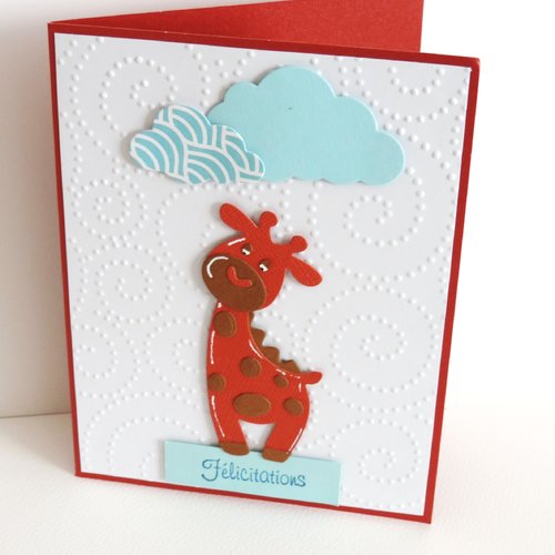 Carte de félicitations naissance girafe